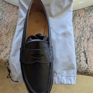 Elegant Black Leather Slip-On Loafers